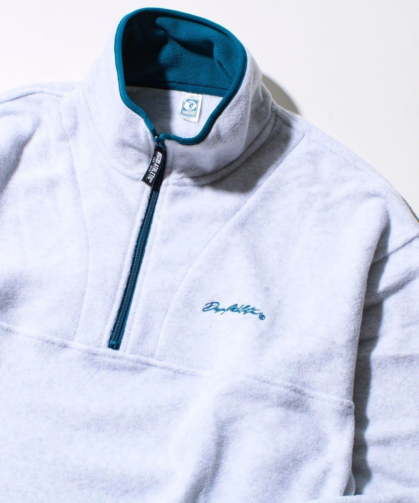 【DISCUS】男女同款拼色滾邊半拉鍊套頭衫