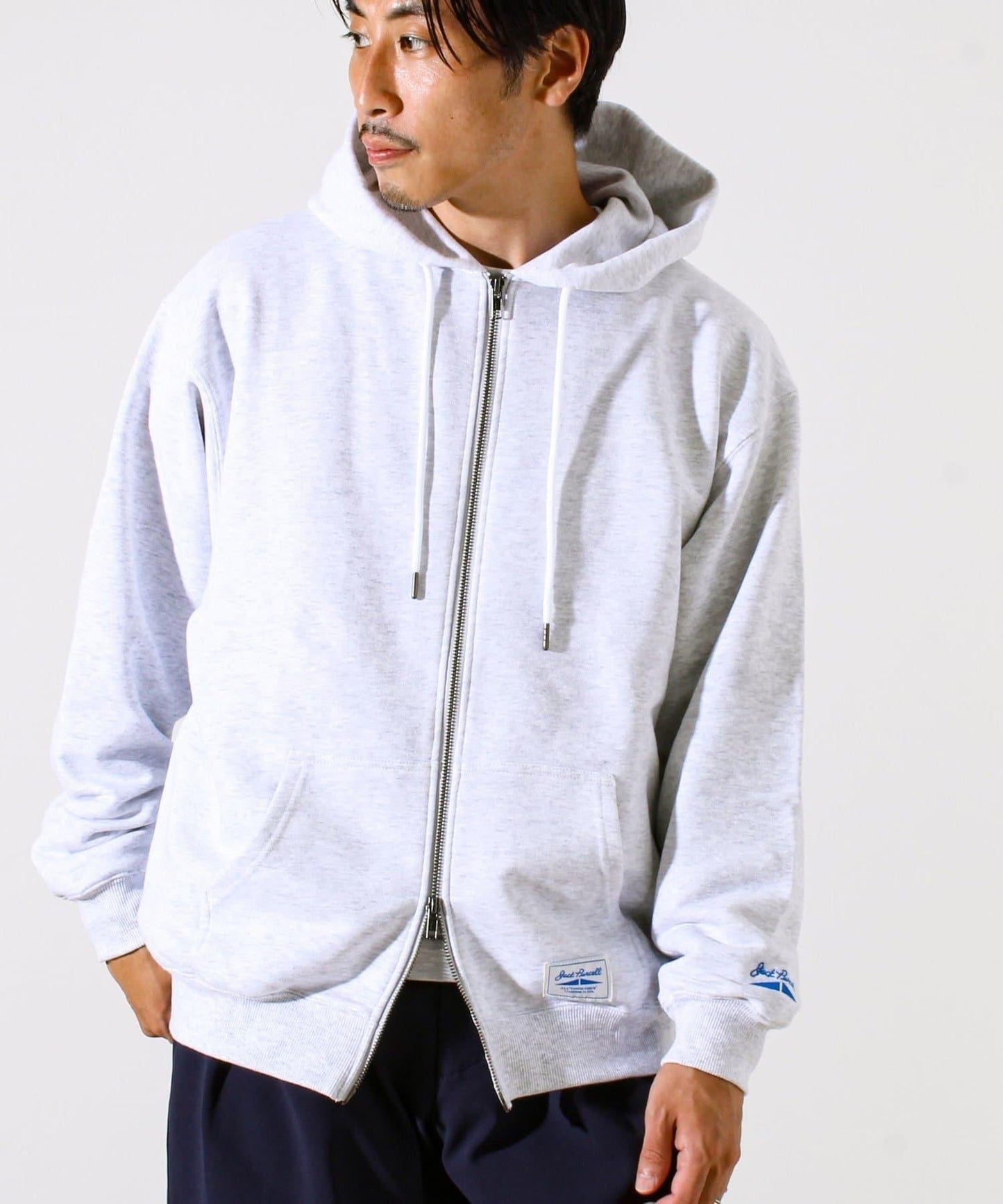 【JACKPURCELL/ジャックパーセル】精梳棉衛衣面料全拉鍊連帽衛衣