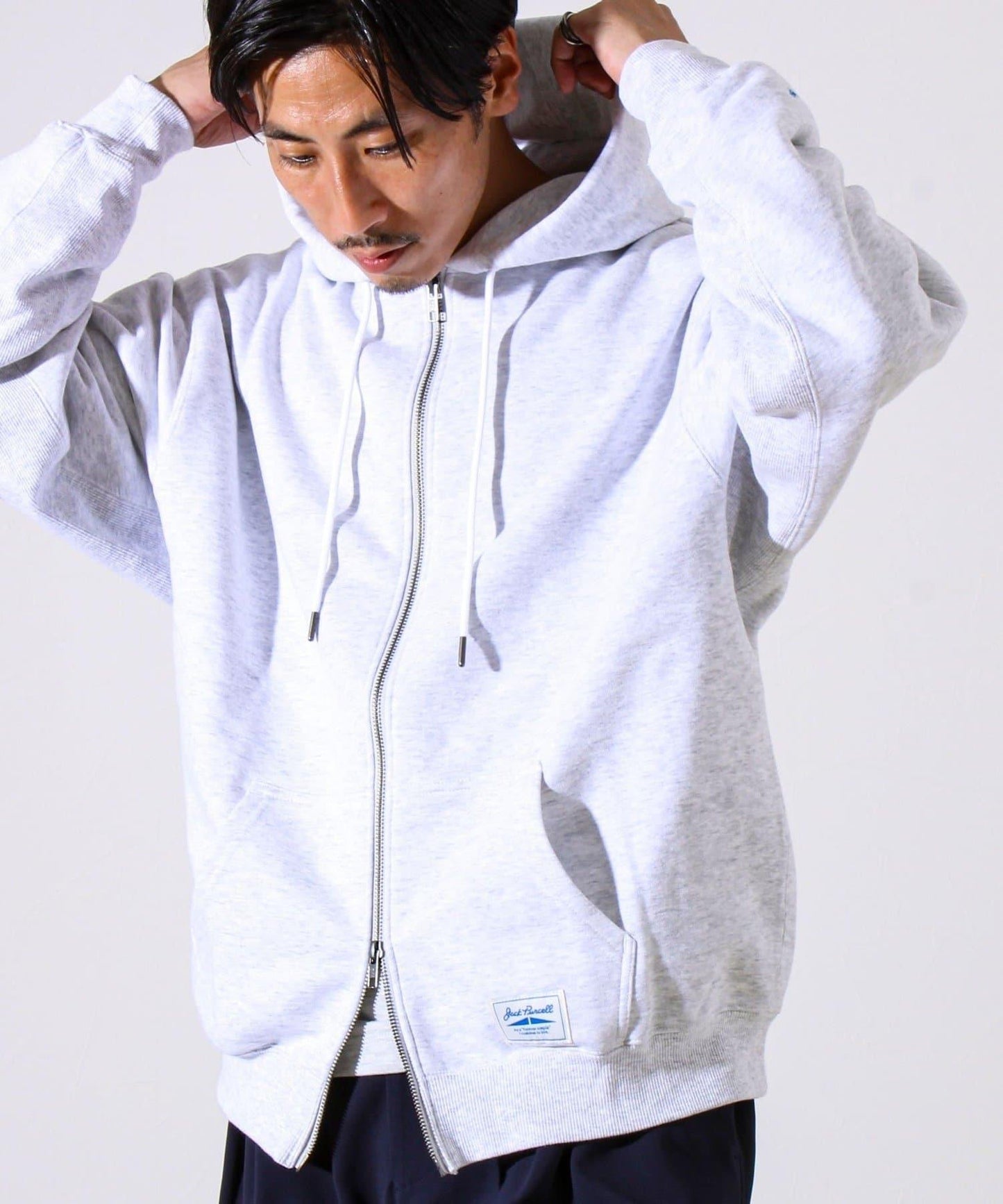 【JACKPURCELL/ジャックパーセル】精梳棉衛衣面料全拉鍊連帽衛衣