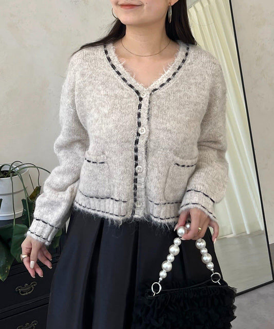 拼接設計針織開衫