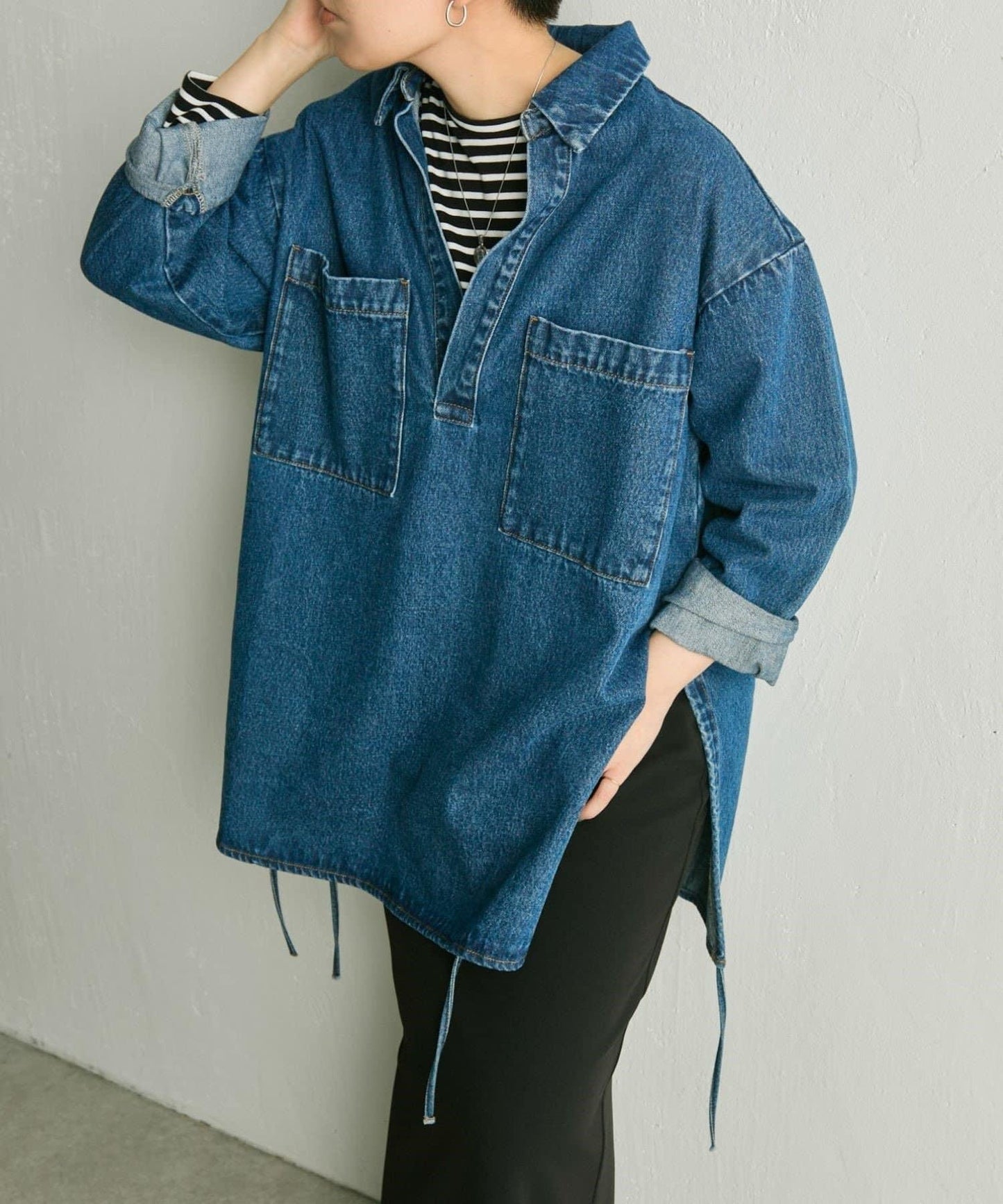 牛仔長款上衣/套頭衫【SUM1 STYLE】