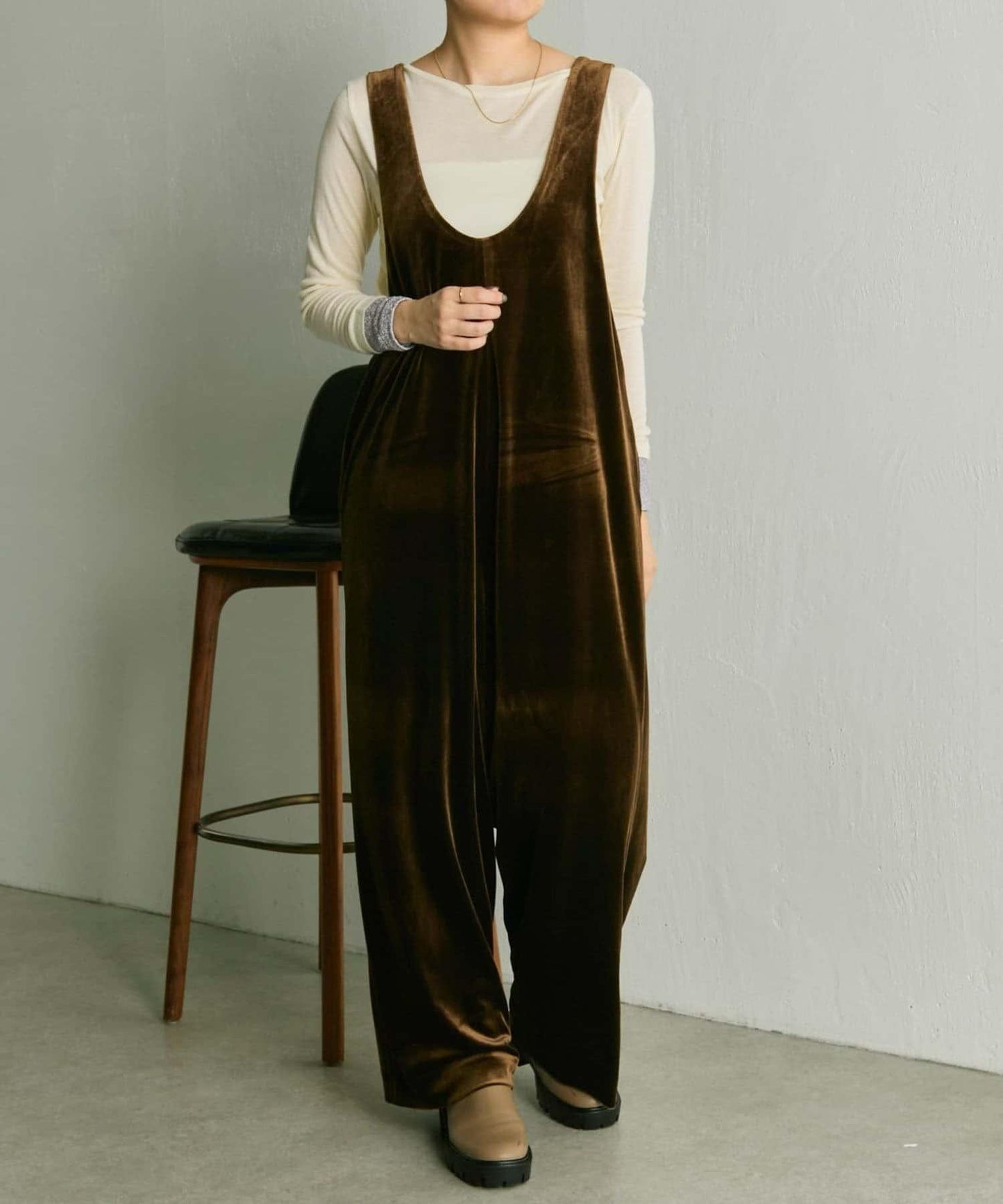 前後兩穿天鵝絨揹帶褲【SUM1 STYLE】