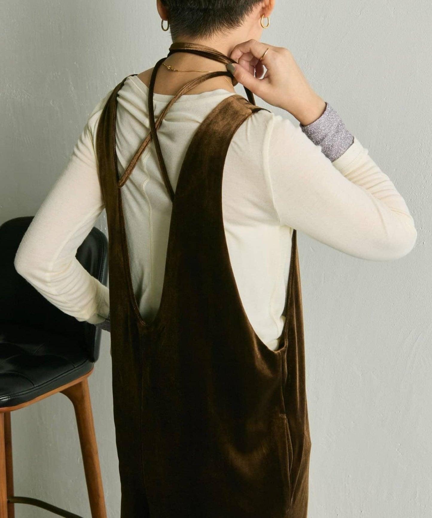 前後兩穿天鵝絨揹帶褲【SUM1 STYLE】