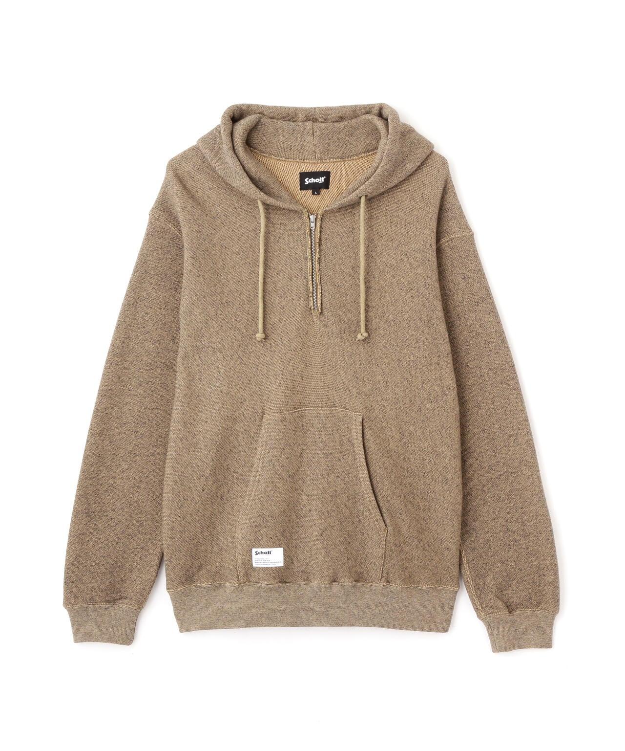 SALT AND PEPPER HALF ZIP HOODED SWEAT/ソルトアンドペッパー ハーフジップ パーカー