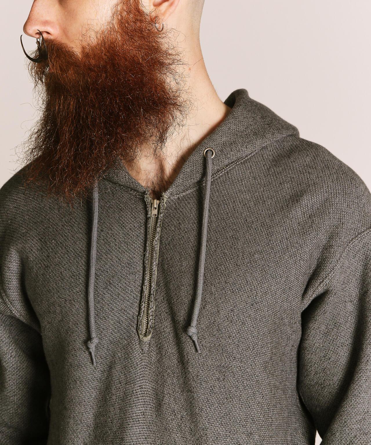 SALT AND PEPPER HALF ZIP HOODED SWEAT/ソルトアンドペッパー ハーフジップ パーカー