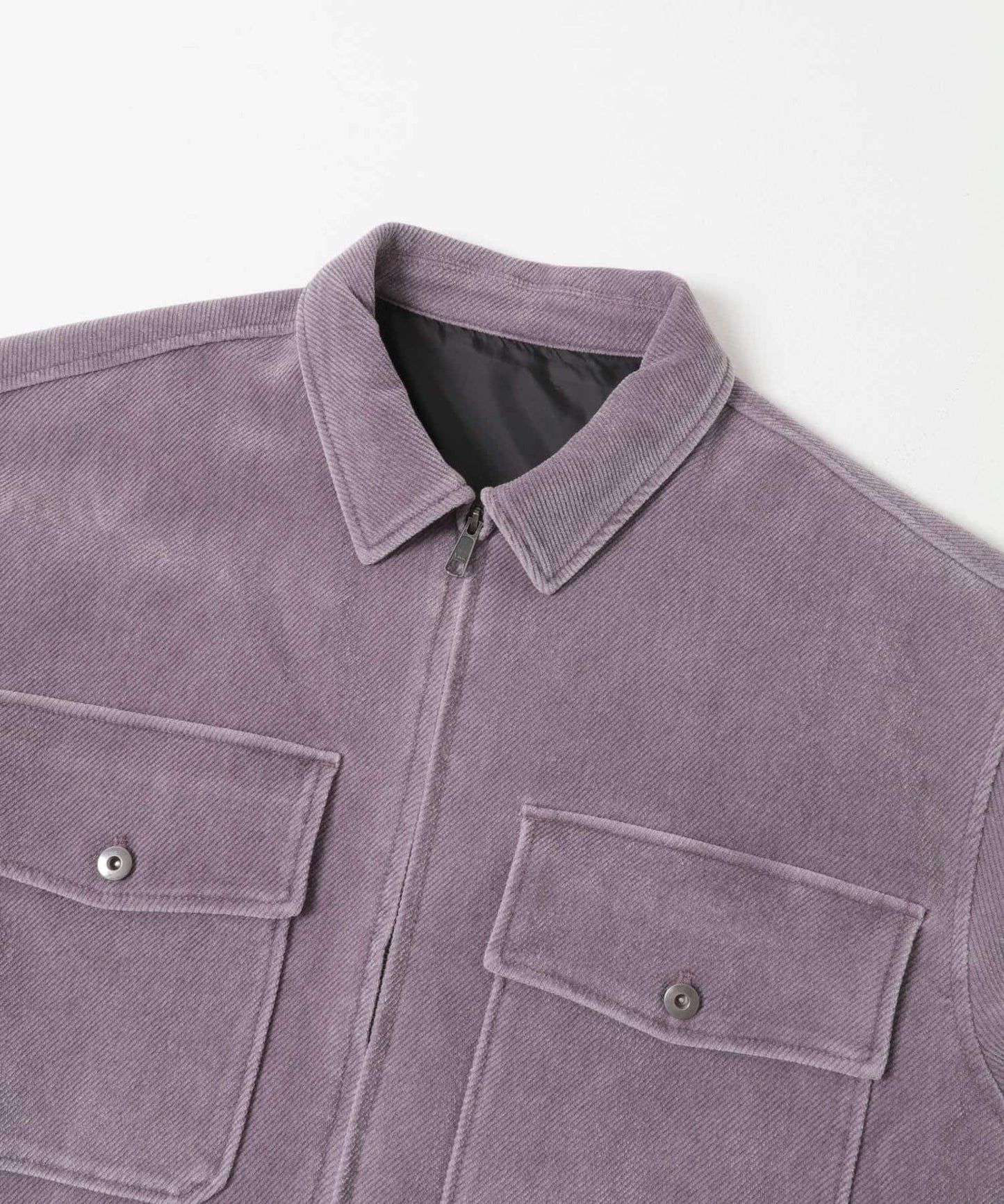 復古斜紋拉鍊夾克