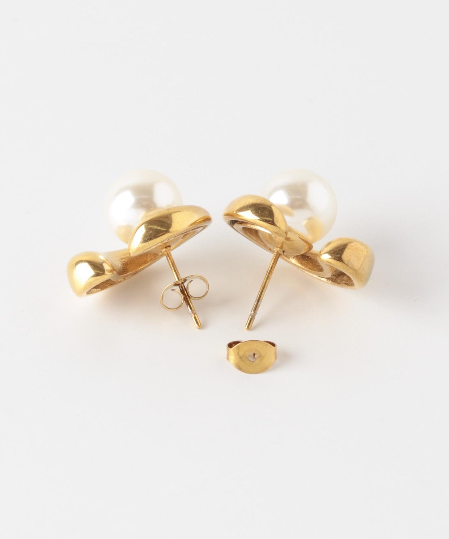 不鏽鋼開放式圓形珍珠耳釘