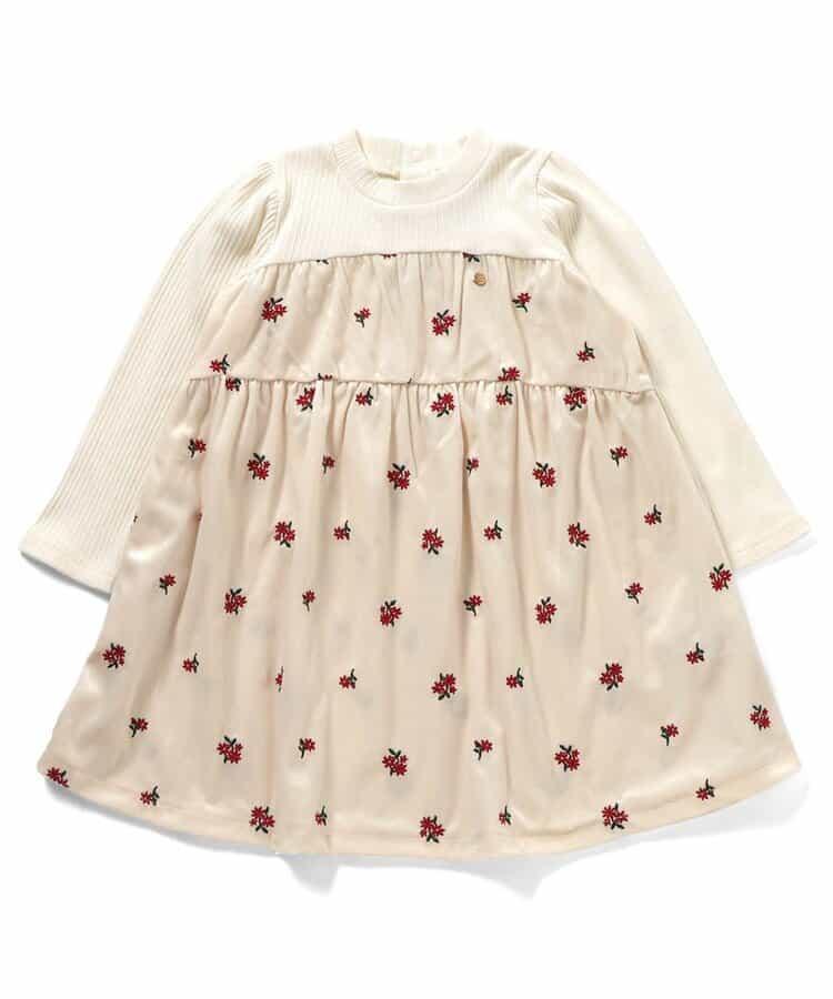 【リンク】刺繍ティアードドッキングワンピ