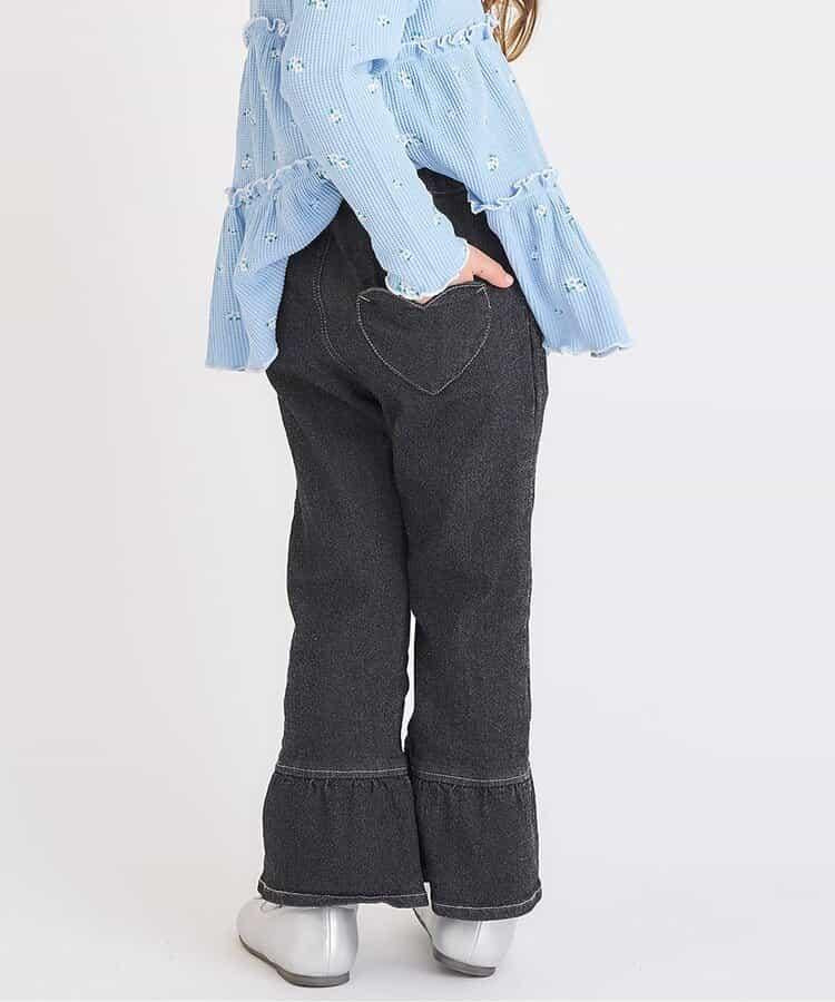 WEB限定 ハートポケット裾フリルパンツ  10分丈