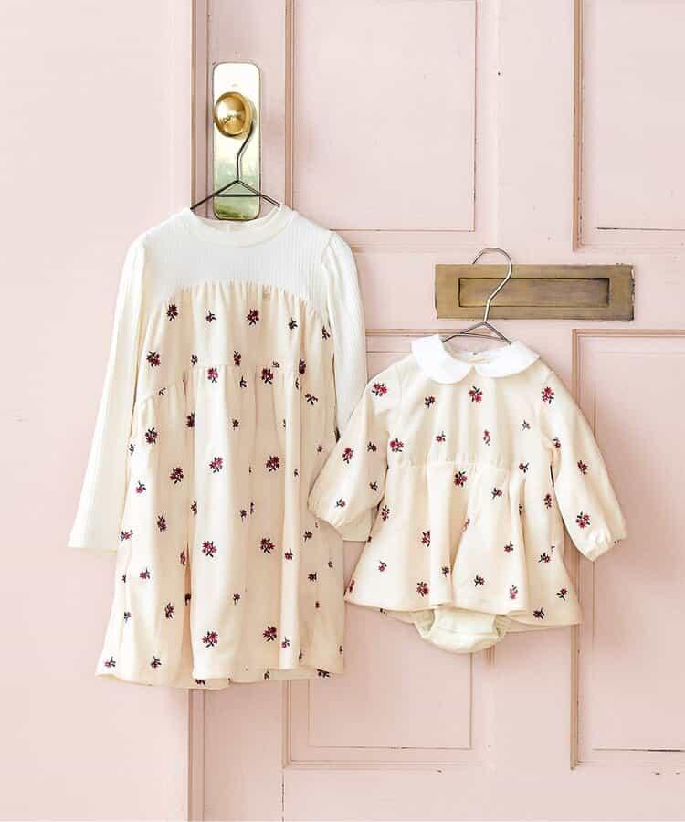 【リンク】刺繍ティアードドッキングワンピ