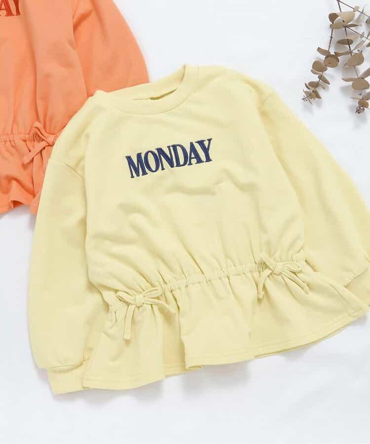 WEB限定 スウェットライクペプラムロゴトップス