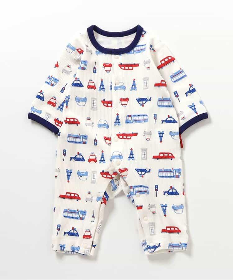 リブ総柄カバーオール