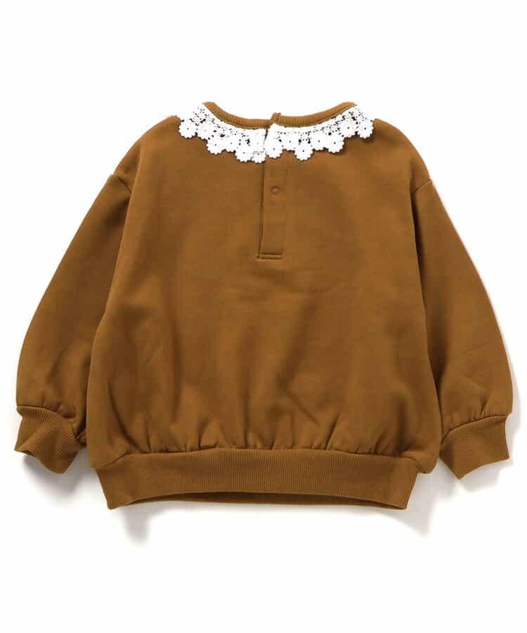 レース衿リボンロゴトレーナー