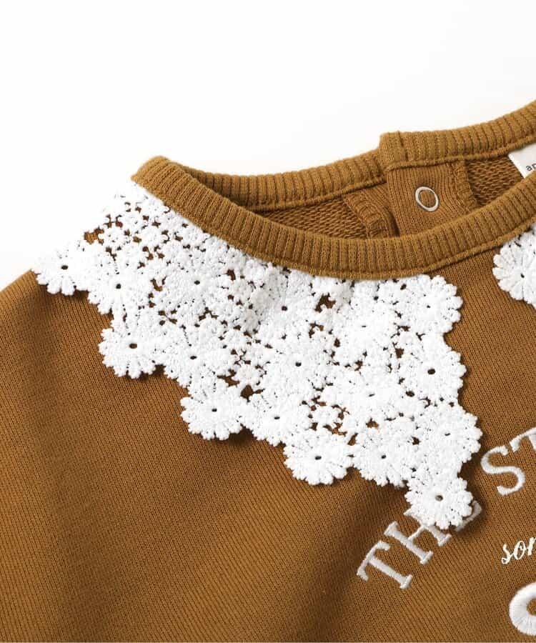 レース衿リボンロゴトレーナー