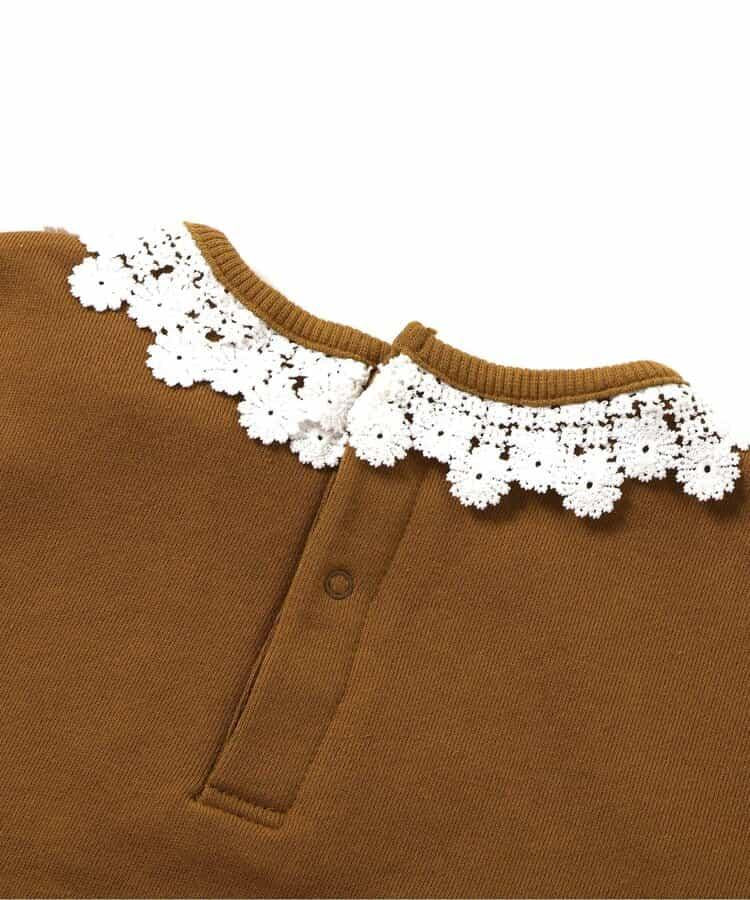 レース衿リボンロゴトレーナー