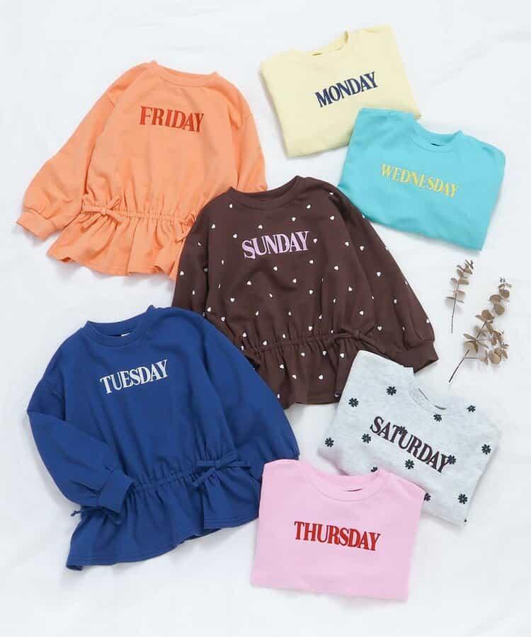 WEB限定 スウェットライクペプラムロゴトップス