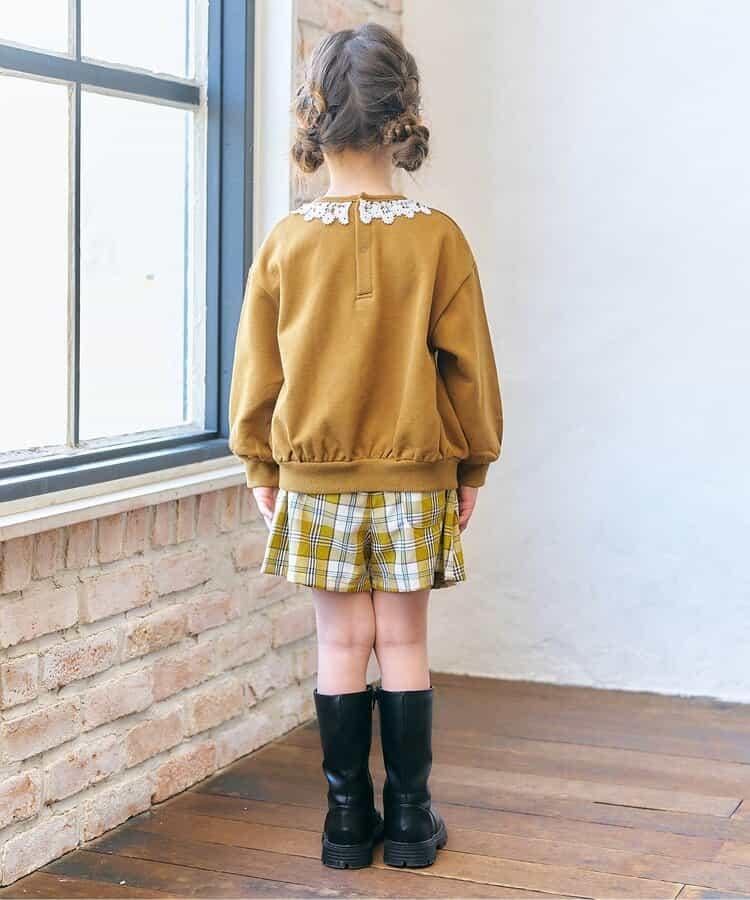 レース衿リボンロゴトレーナー