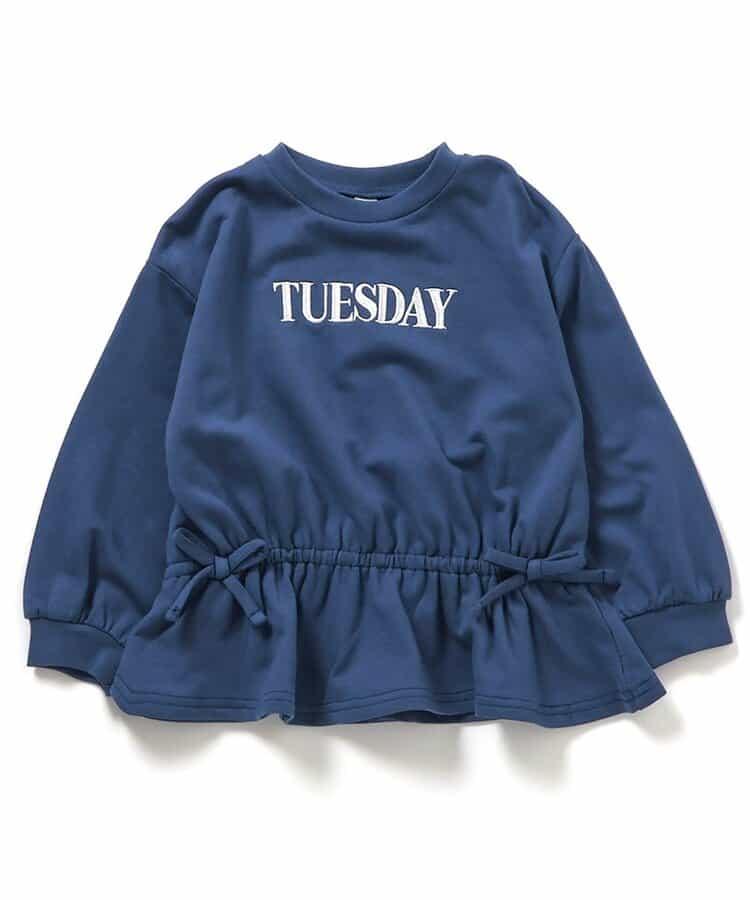 WEB限定 スウェットライクペプラムロゴトップス