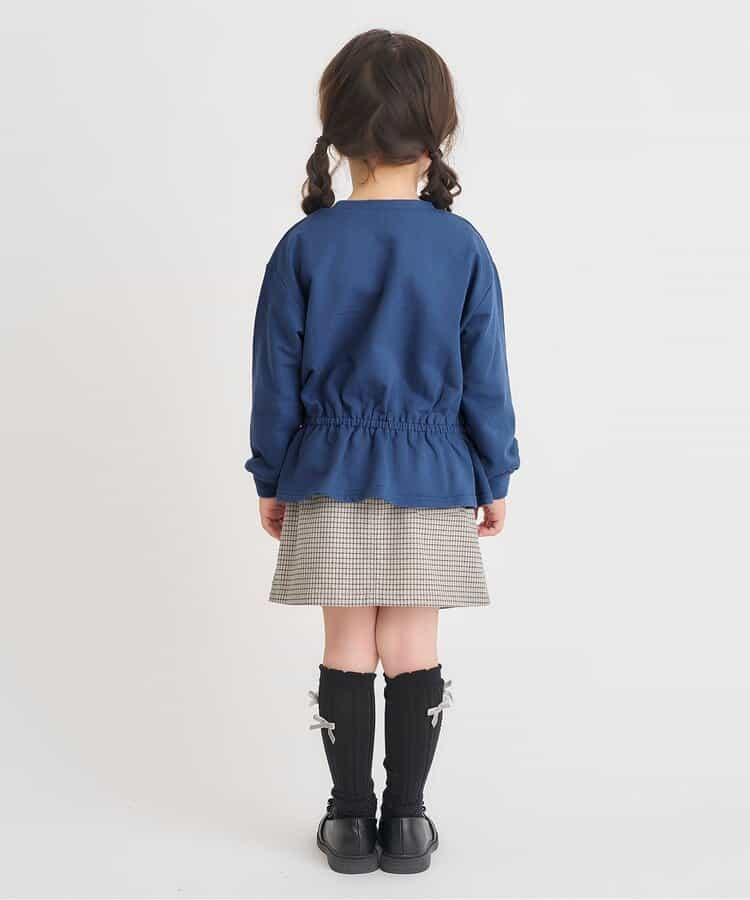 WEB限定 スウェットライクペプラムロゴトップス