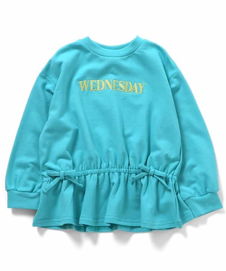 WEB限定 スウェットライクペプラムロゴトップス