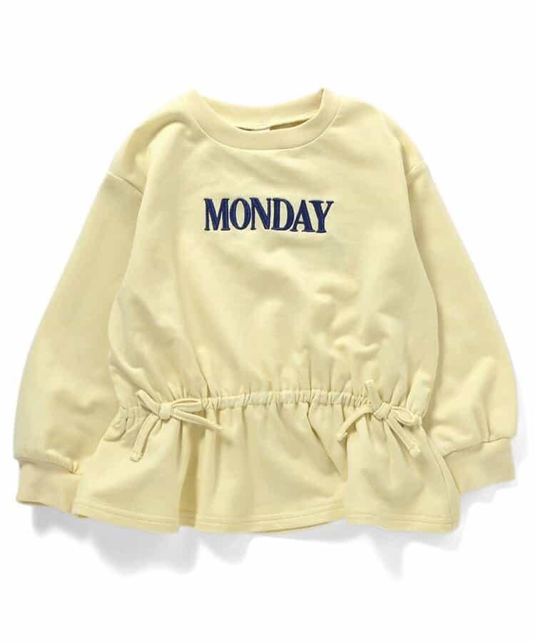 WEB限定 スウェットライクペプラムロゴトップス