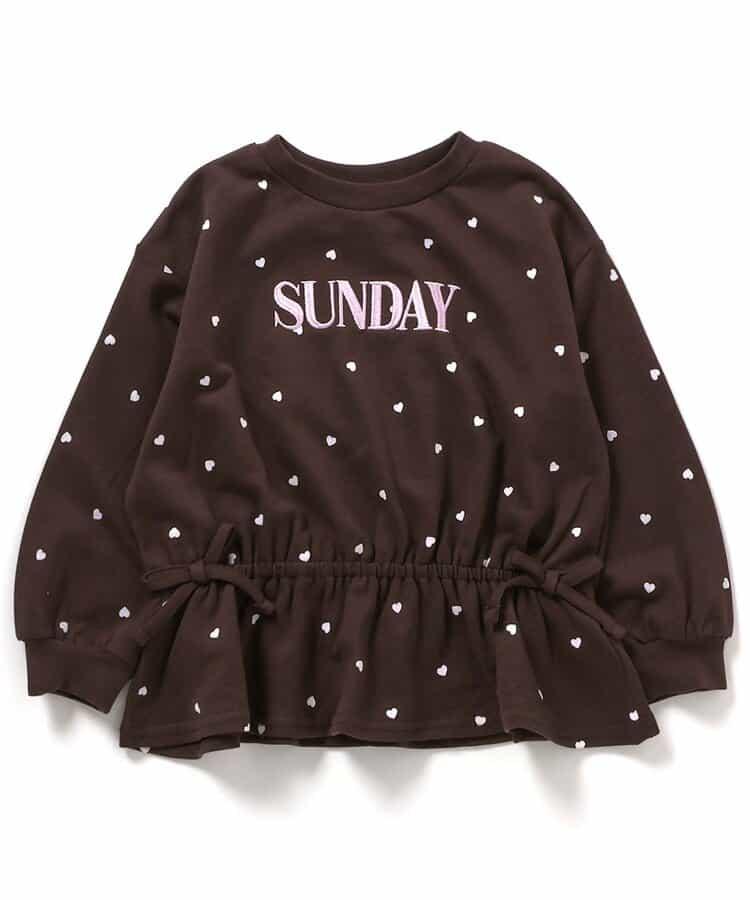 WEB限定 スウェットライクペプラムロゴトップス