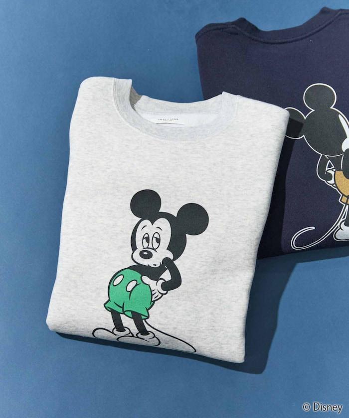 別注/Mickey Mouse/ミッキーマウス/前後 プリン トvintage 加工 スウェット【限定展開】
