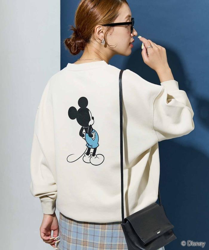 別注/Mickey Mouse/ミッキーマウス/前後 プリン トvintage 加工 スウェット【限定展開】