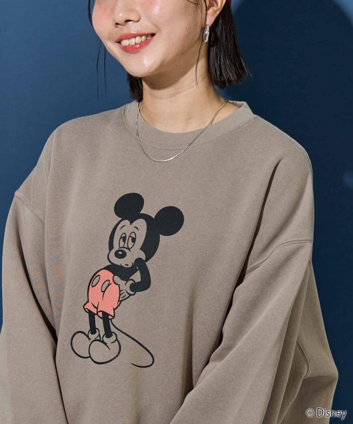 別注/Mickey Mouse/ミッキーマウス/前後 プリン トvintage 加工 スウェット【限定展開】