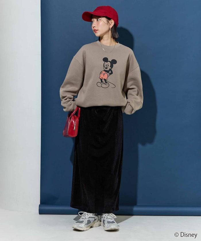 別注/Mickey Mouse/ミッキーマウス/前後 プリン トvintage 加工 スウェット【限定展開】