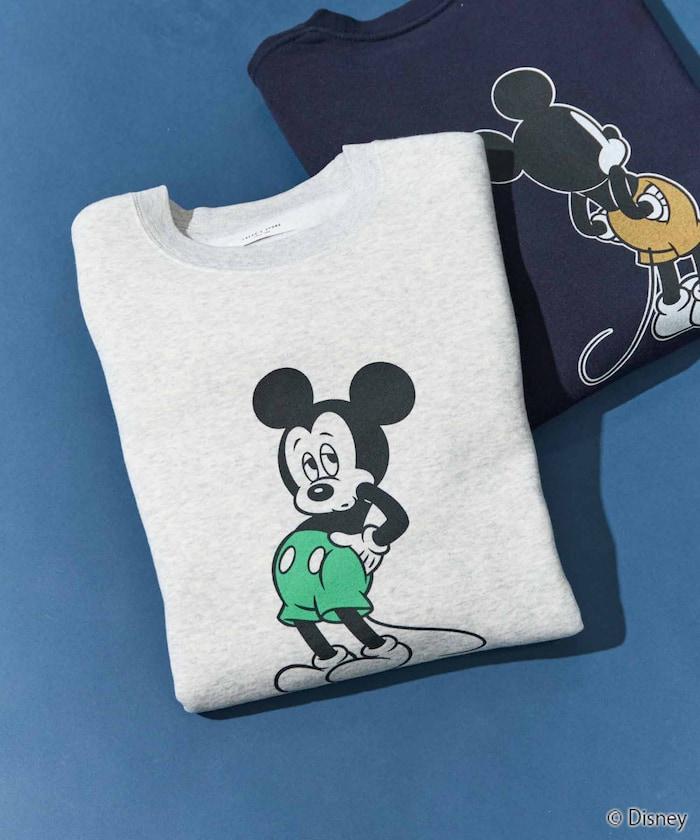 別注/Mickey Mouse/ミッキーマウス/前後 プリン トvintage 加工 スウェット【限定展開】