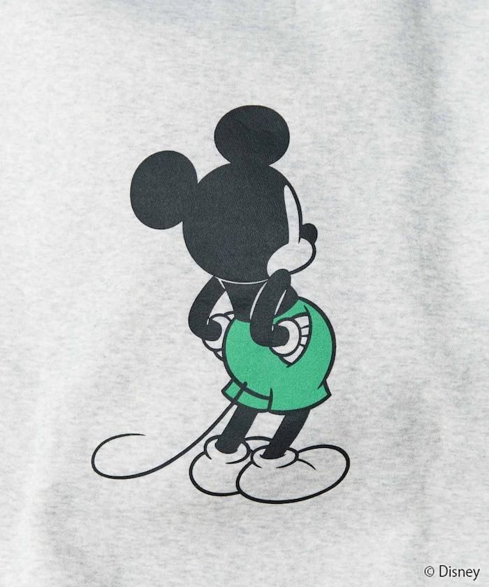 別注/Mickey Mouse/ミッキーマウス/前後 プリン トvintage 加工 スウェット【限定展開】