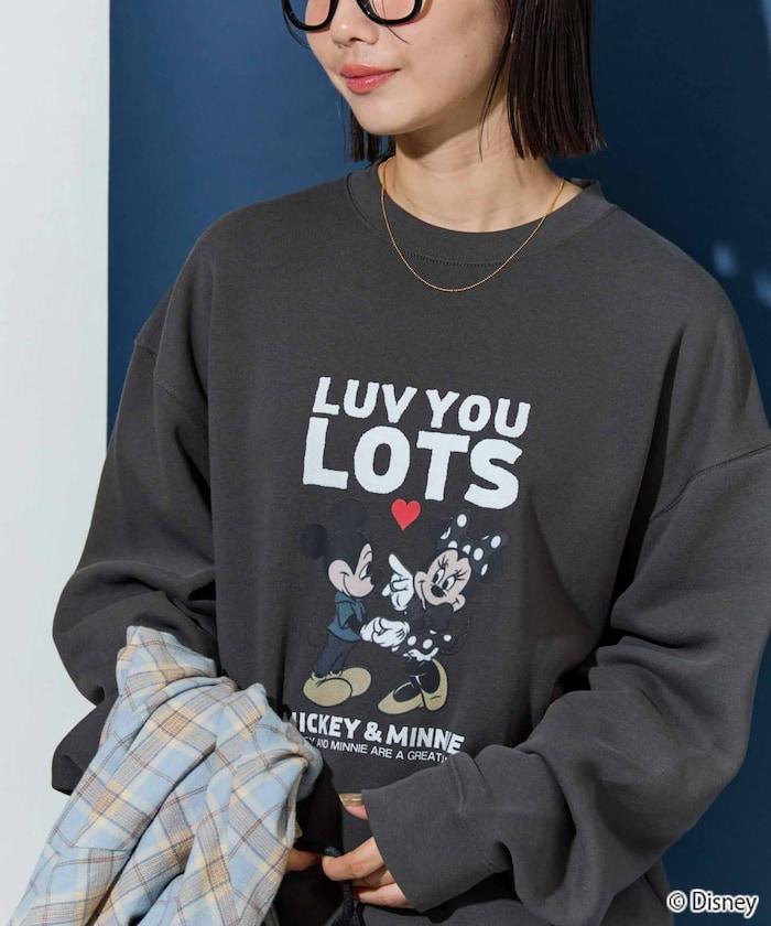 別注/Mickey Mouse&Minnie Mouse/ミッキーマウス&ミニーマウス/フロント ロゴ プリント スウェット【限定展開】