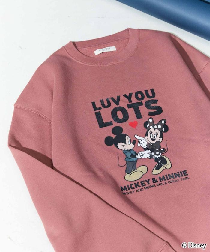 別注/Mickey Mouse&Minnie Mouse/ミッキーマウス&ミニーマウス/フロント ロゴ プリント スウェット【限定展開】