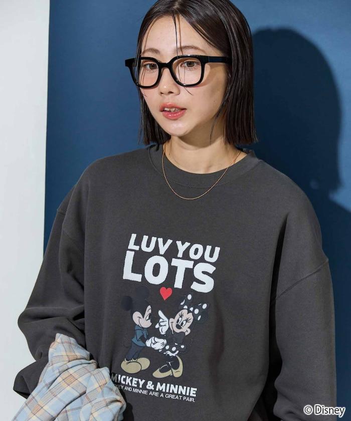 別注/Mickey Mouse&Minnie Mouse/ミッキーマウス&ミニーマウス/フロント ロゴ プリント スウェット【限定展開】