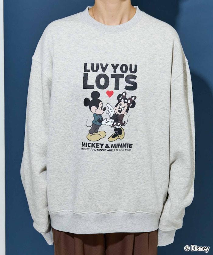 別注/Mickey Mouse&Minnie Mouse/ミッキーマウス&ミニーマウス/フロント ロゴ プリント スウェット【限定展開】
