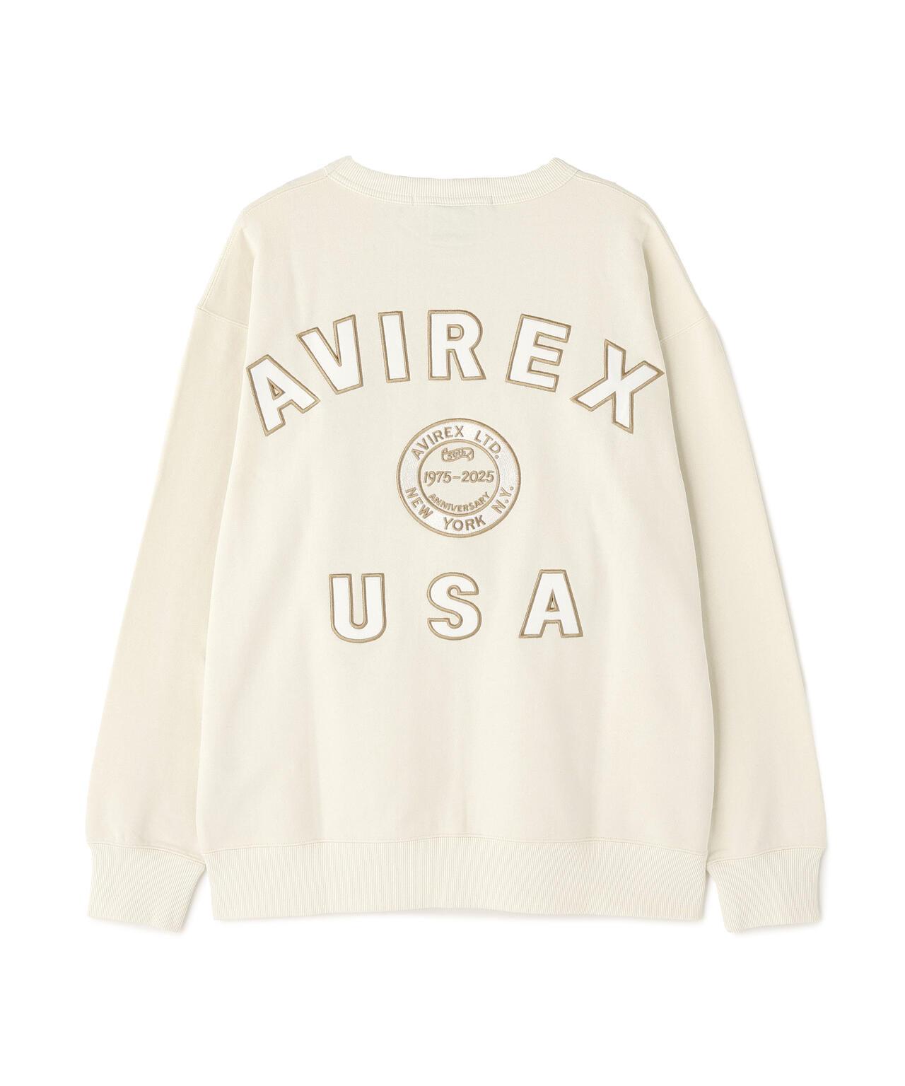 AVIREX 50週年紀念棒球風圓領衛衣