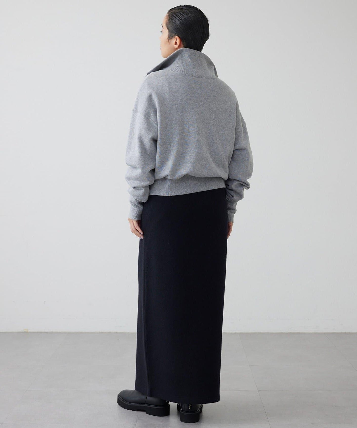 【THE PAUSE】羊毛針織紐扣半身裙