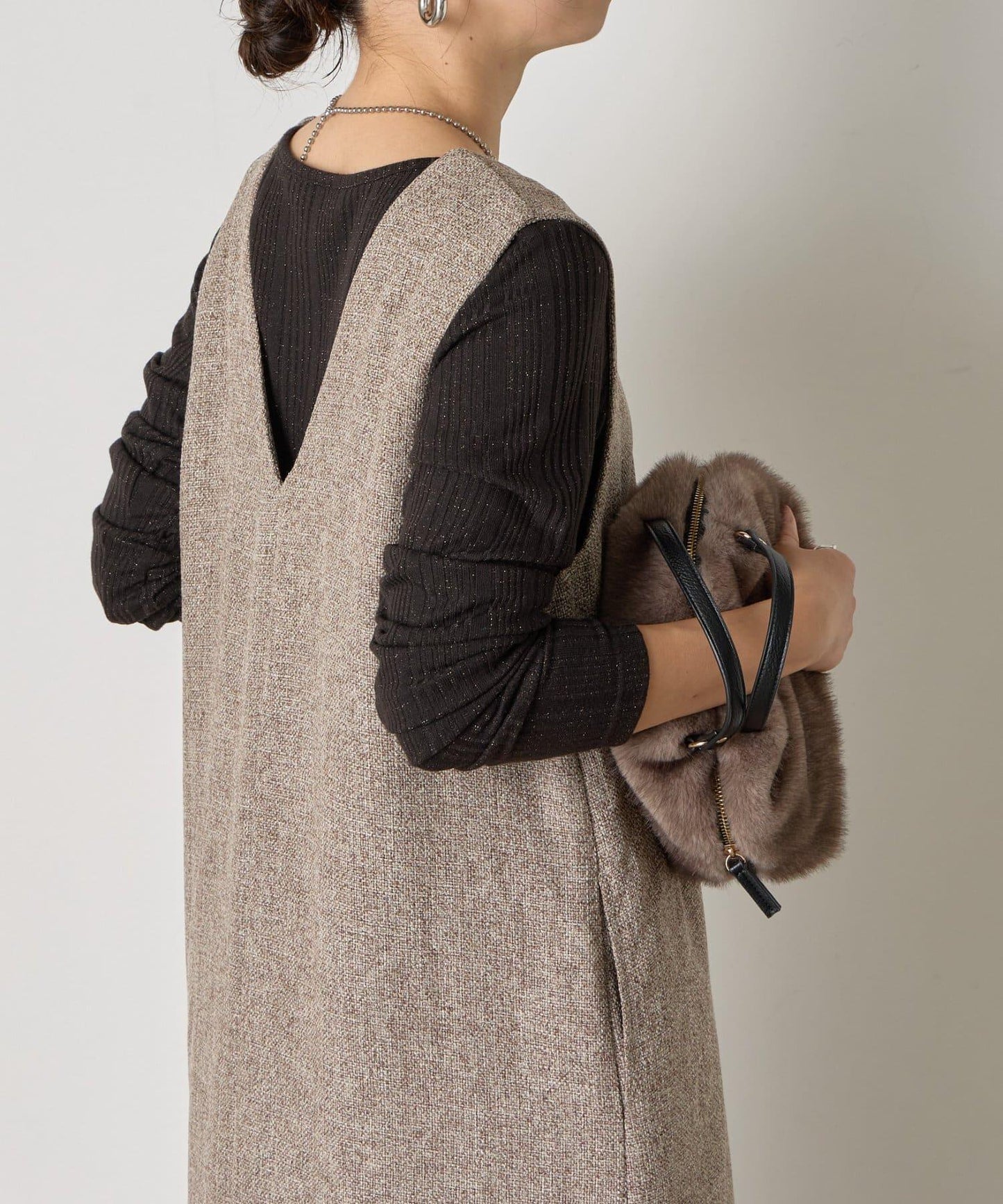 隨機亮絲羅紋針織衫