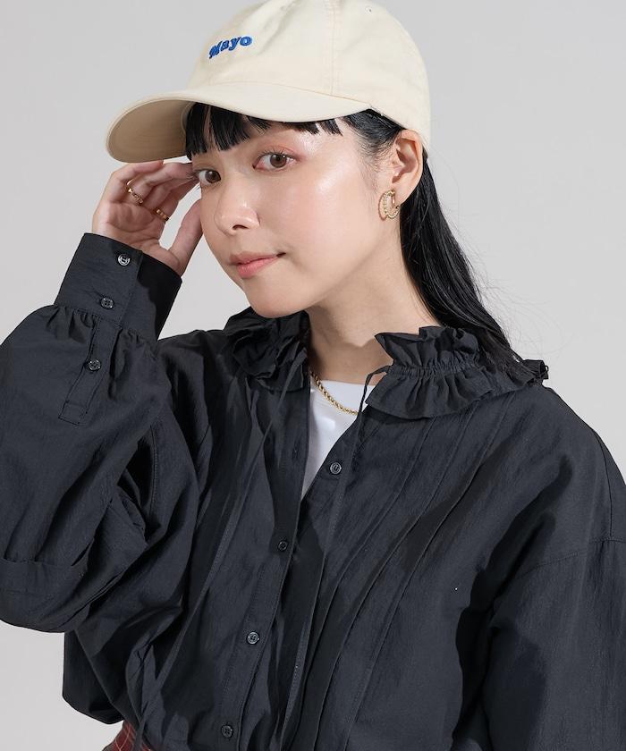 復古風雙層荷葉邊襯衫