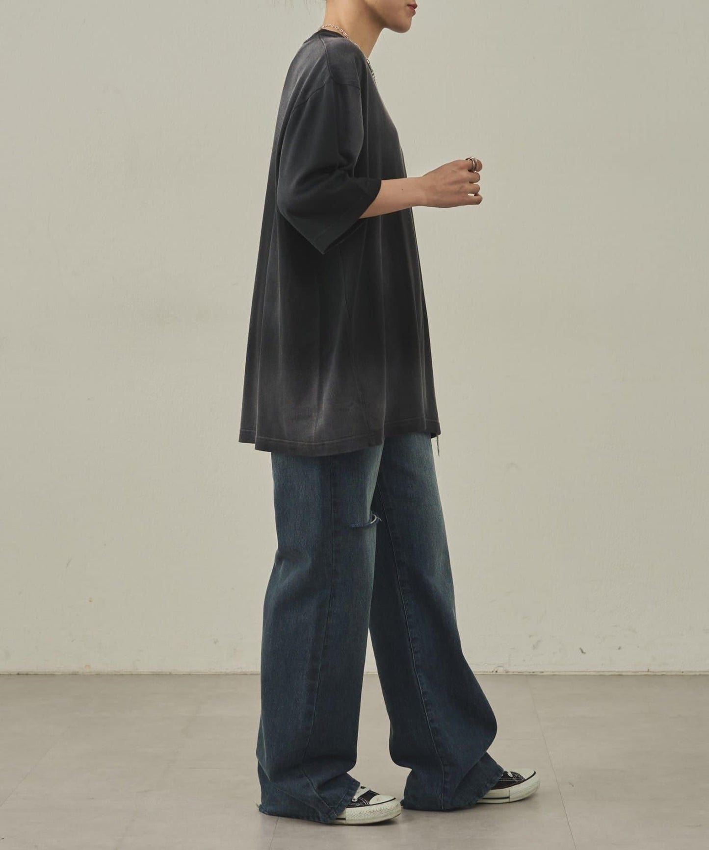 【paradigm】氣烤天竺硫化染噴霧T恤