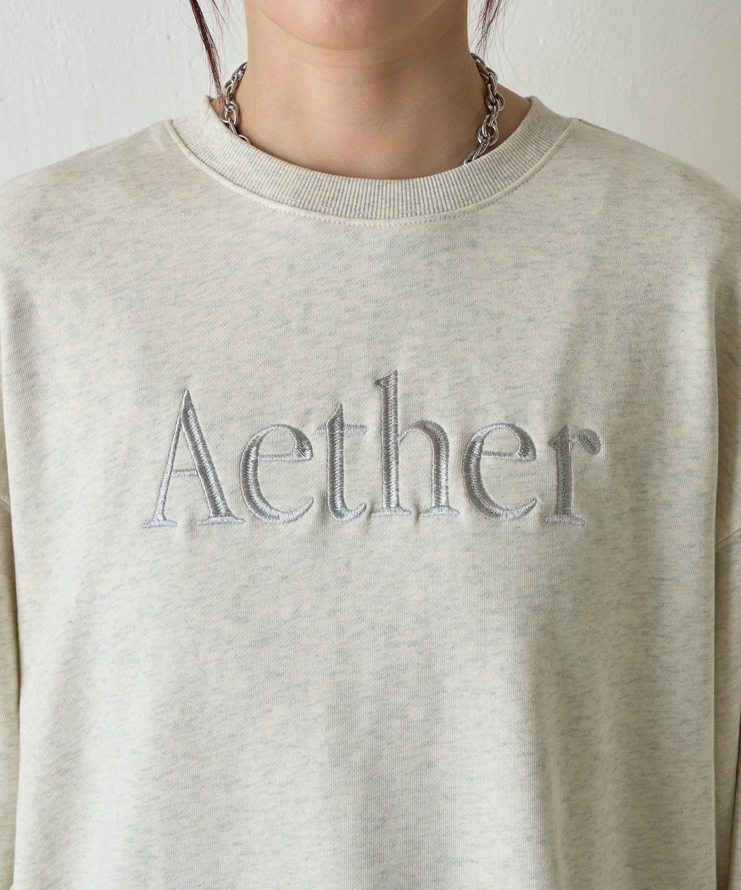 Aether刺繡寬鬆衛衣套頭衫
