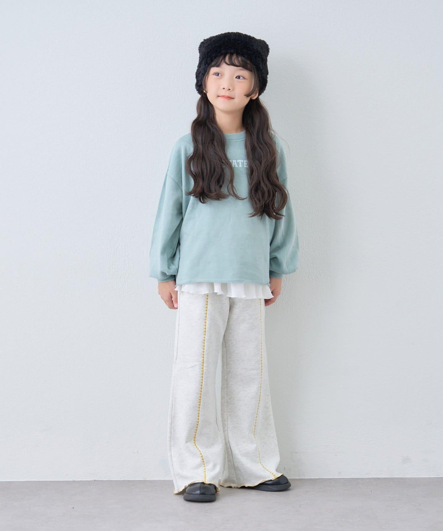 【KIDS】水洗工藝標誌點綴衛衣