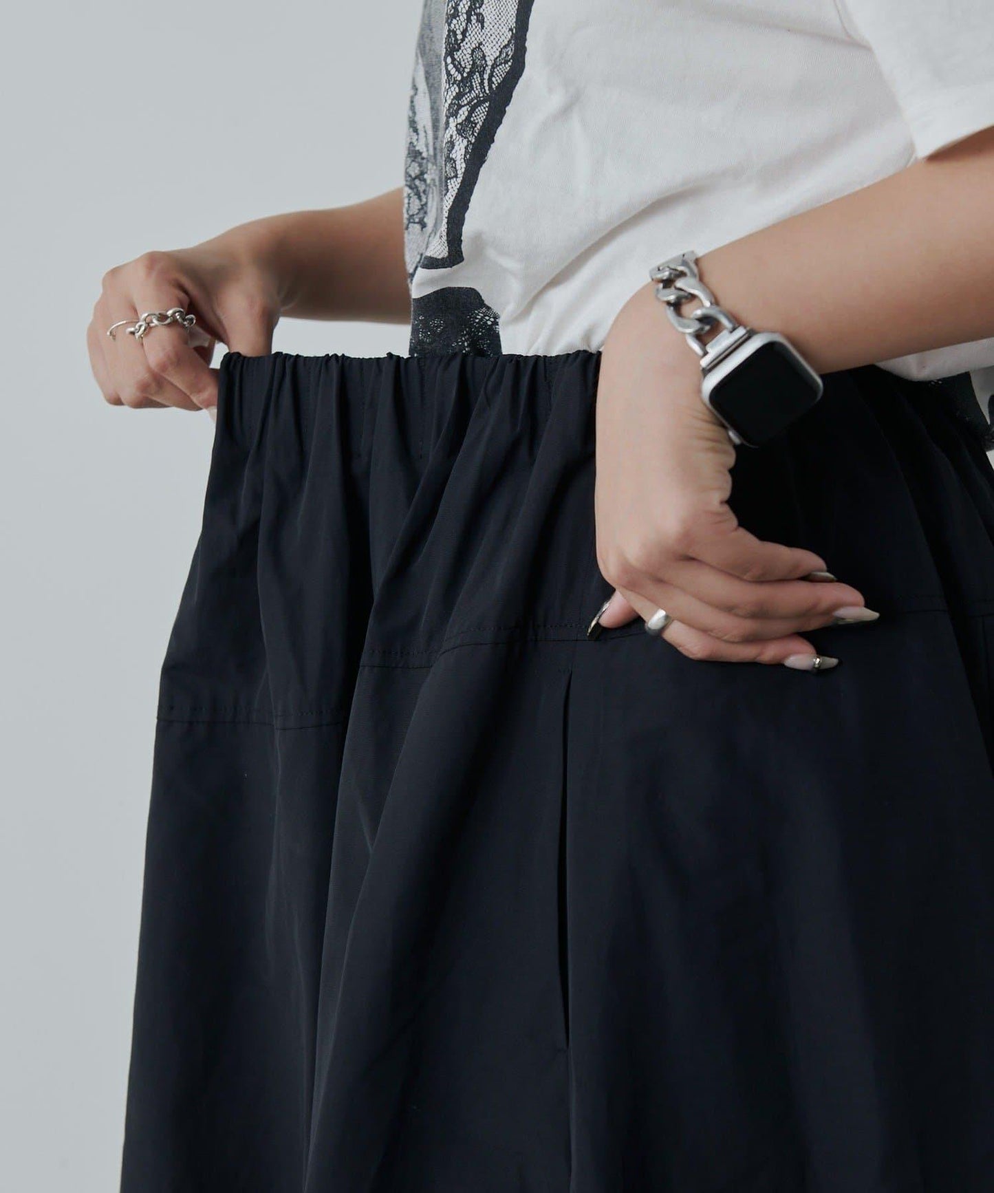 尼龍抽褶泡泡裙