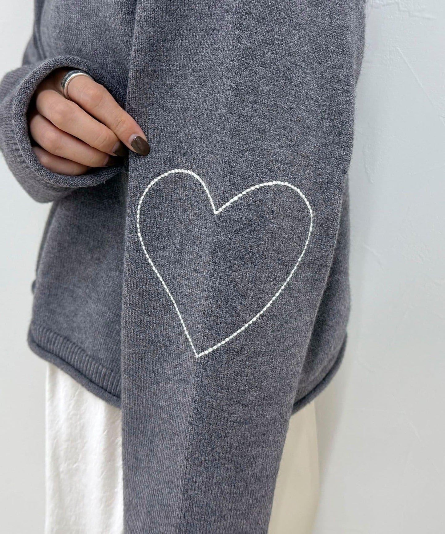 愛心縫線針織套頭衫