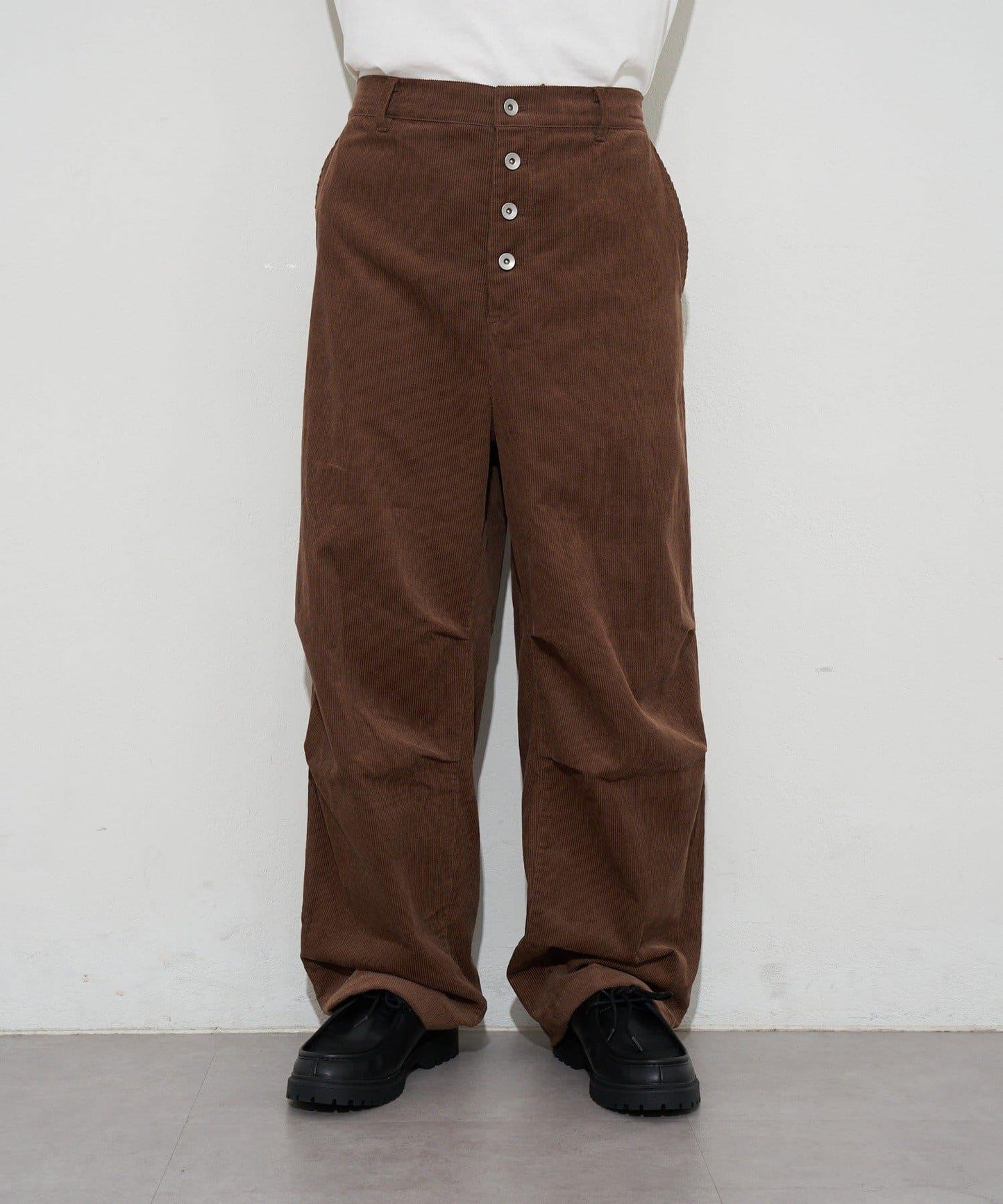 寬鬆燈芯絨闊腿褲