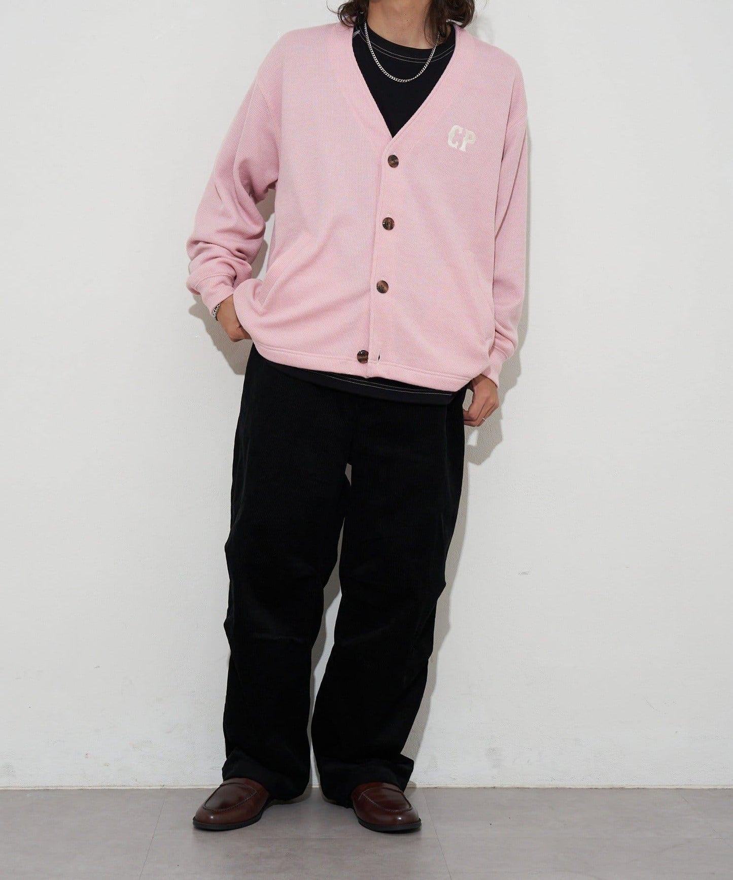 寬鬆燈芯絨闊腿褲