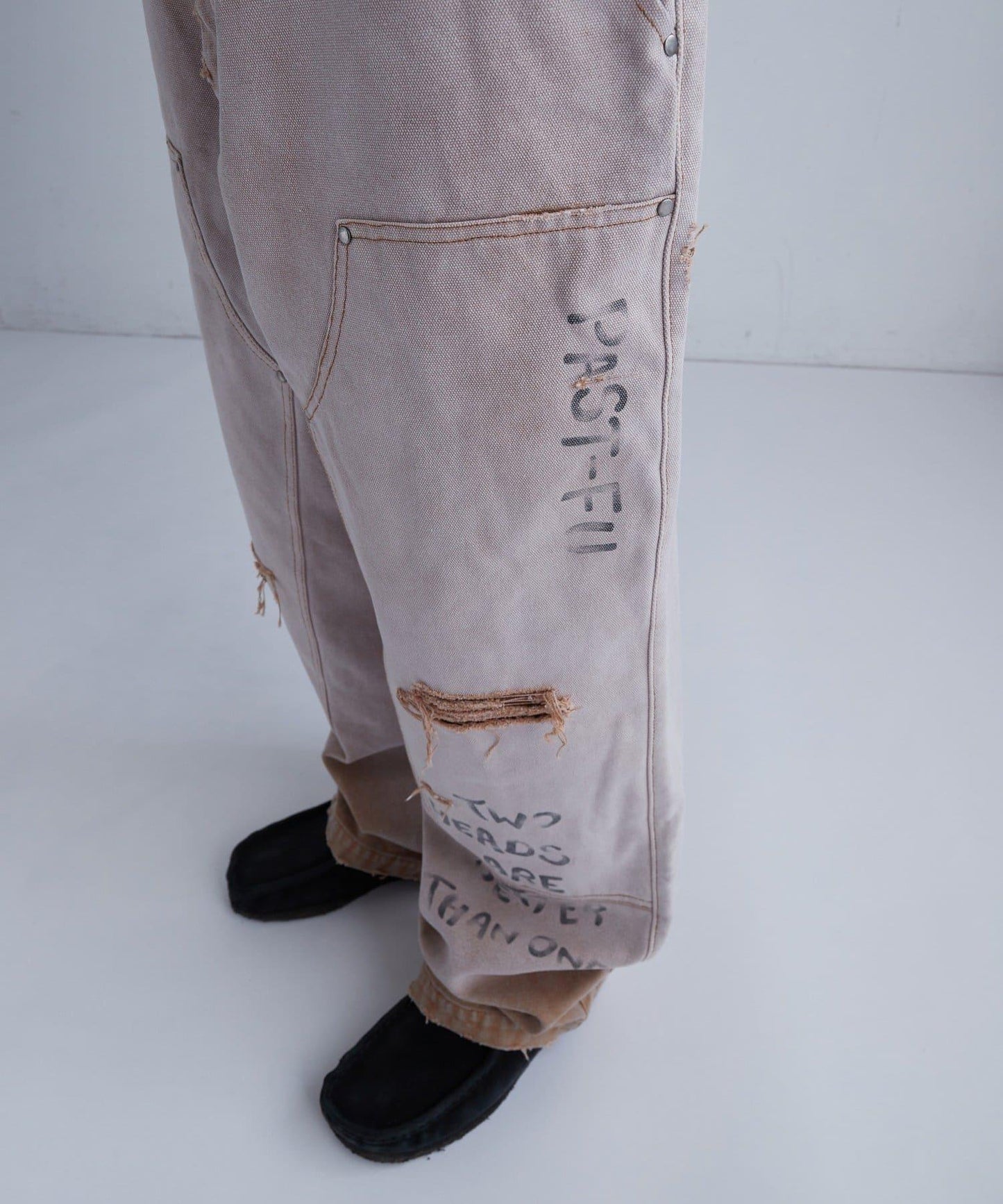 FromVintage 塗鴉鴨子雙膝褲