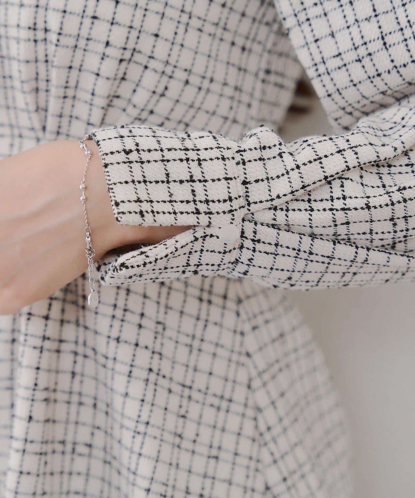 【Tweed Collection】拼色領口粗花呢迷你連衣裙