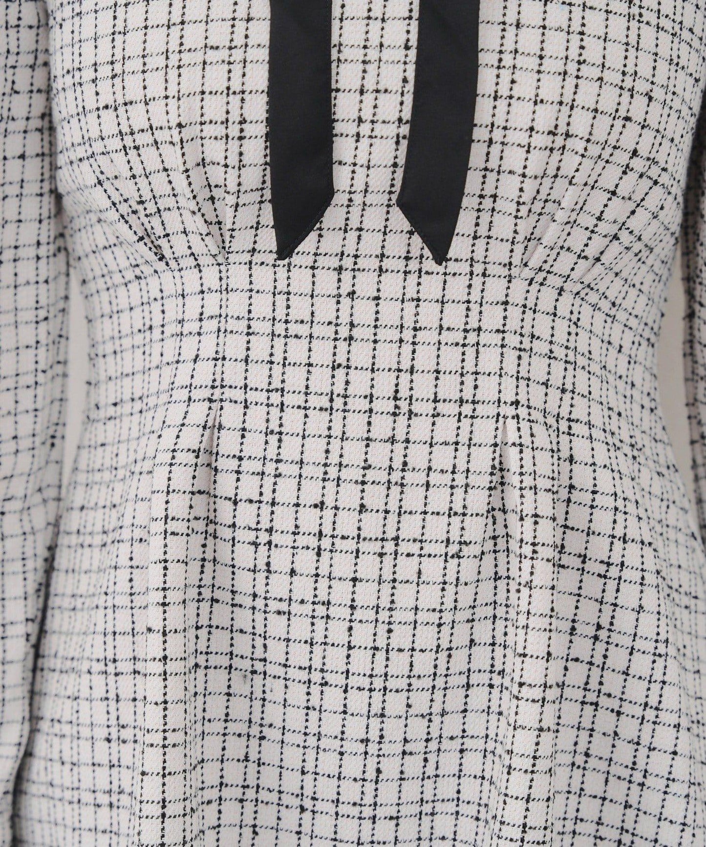 【Tweed Collection】拼色領口粗花呢迷你連衣裙